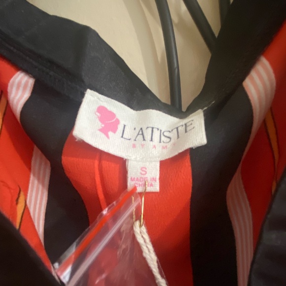 L'ATISTE Red Floral Long Sleeve Dress - Picture 3 of 6